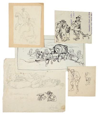KUPKA Frantisek
CINQ DESSINS ORIGINAUX D'ÉTUDE....