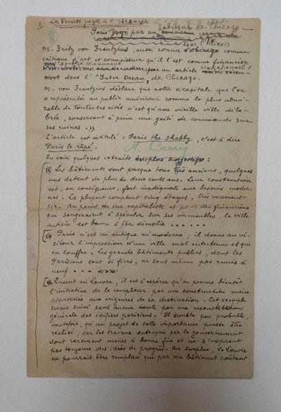 [APOLLINAIRE Guillaume]
LA FRANCE JUGÉE à...