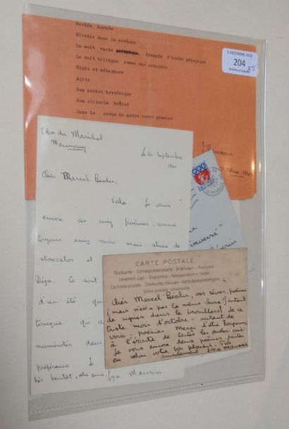 MANSOUR Joyce
LETTRE AUTOGRAPHE, CARTE POSTALE...