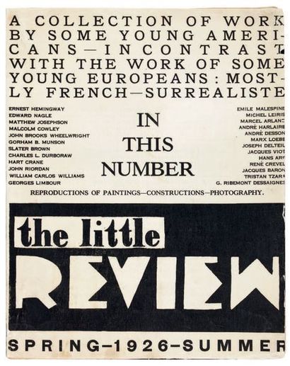 REVUE. THE LITTLE REVIEW. New York, spring-summer...