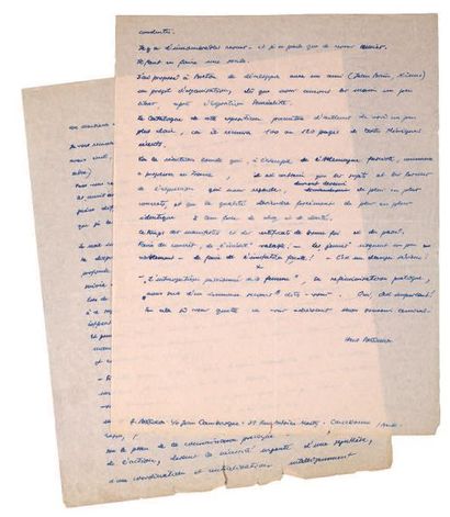 BELLMER Hans
TROIS LETTRES AUTOGRAPHES SIGNÉES...