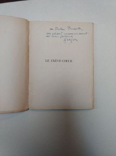 ARAGON Louis
LE CRÈVE-CŒUR. Paris, Gallimard,...