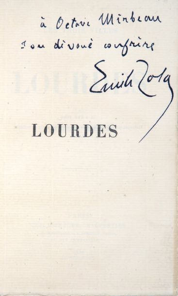 ZOLA (Emile)
Lourdes. Paris, Bibliothèque-Charpentier,...