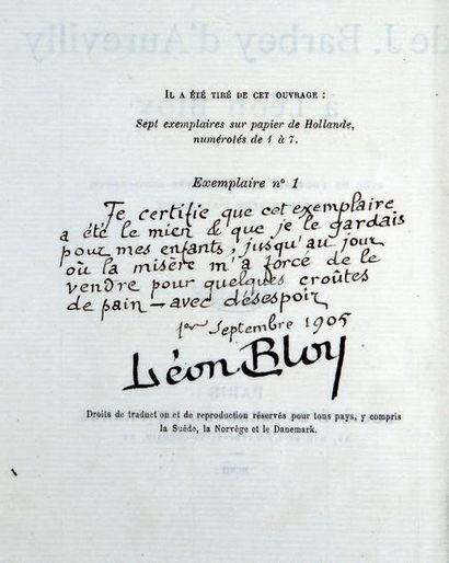 BARBEY d'AUREVILLY (Jules)
Lettres à Léon...