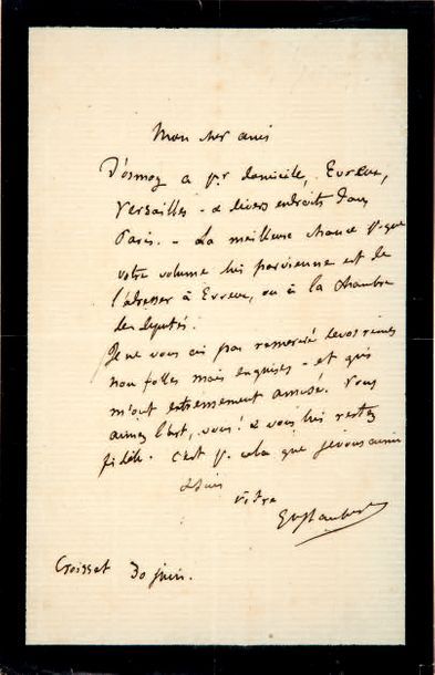 GLATIGNY (Albert)
Correspondance autographe....