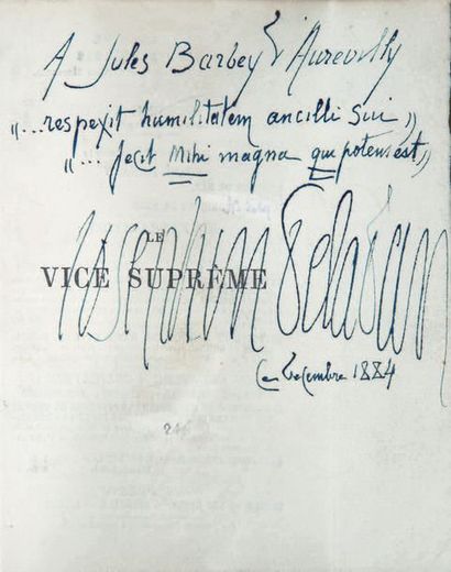 PÉLADAN (Joséphin)
Le Vice suprême. Préface...