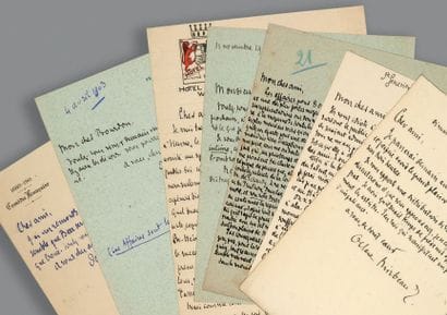 MIRBEAU (Octave)
11 Lettres ou billets autographes...