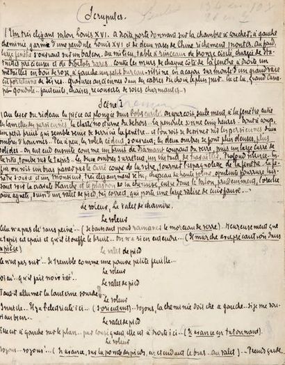 MIRBEAU (Octave)
Scrupules. Manuscrit autographe...