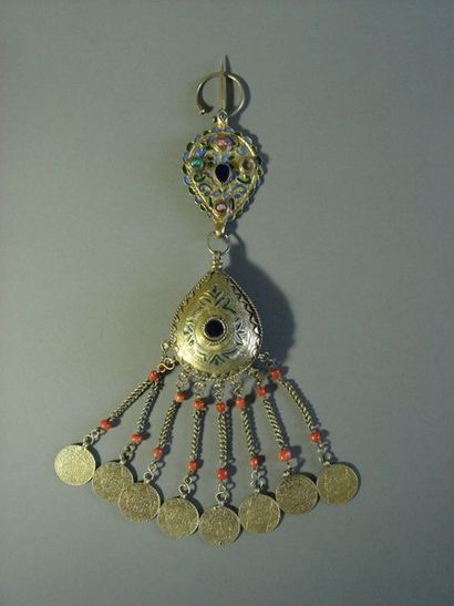 Fibule Zaïne, Moyen Atlas, Maroc Argent doré,...