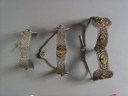 Lot de six chevillières, Tunisie et Maroc
Argent...