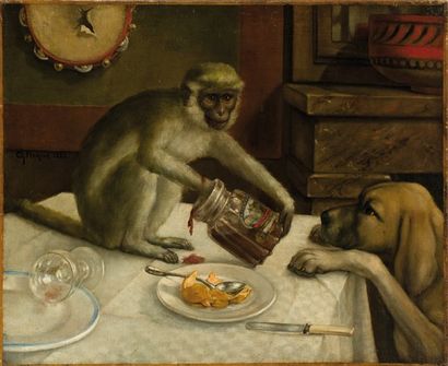CH. FROMENT, ÉCOLE FRANÇAISE DU XIXÈME SIÈCLE
Singe...