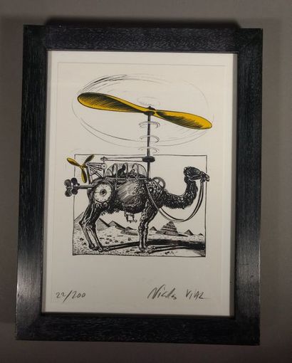 Nicolas VIAL Dromadaire Lithographie Signée...