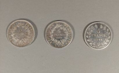 Ensemble de deux pièces de 5F Hercule par...