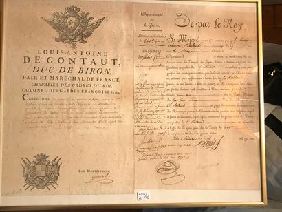 Un certificat de 1771 de changement d affectation/grade...