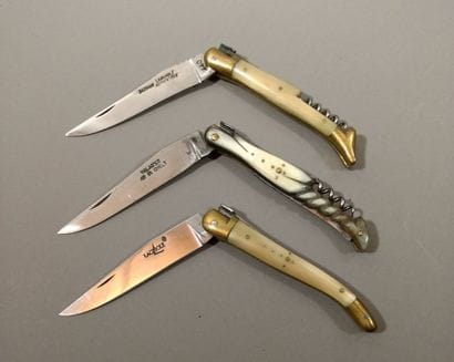 LAGUIOLE Ensemble de trois couteaux pliants...