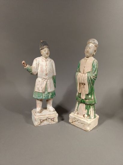 CHINE - Ensemble de deux personnages à têtes...