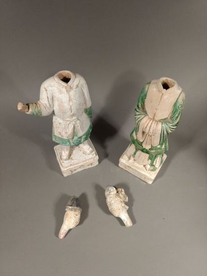 CHINE - Ensemble de deux personnages à têtes...