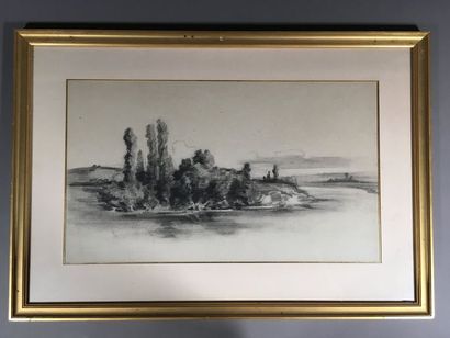 ECOLE DU XIXEME SIECLE? Paysage au bord de...