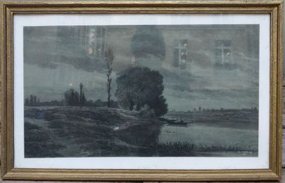 ALFRED-JOSEPH DANNEQUIN (mort en 1890) Paysage...