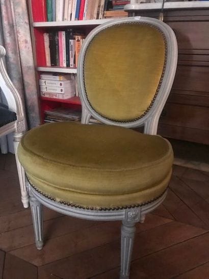 Ensemble de trois fauteuils cabriolet de...