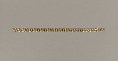 Bracelet deux ors jaune et rose 750e. Longueur...