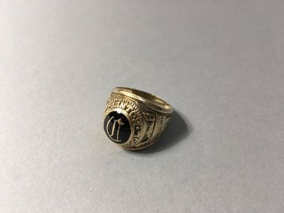 Bague d’homme en or 750e High School Clinton,...