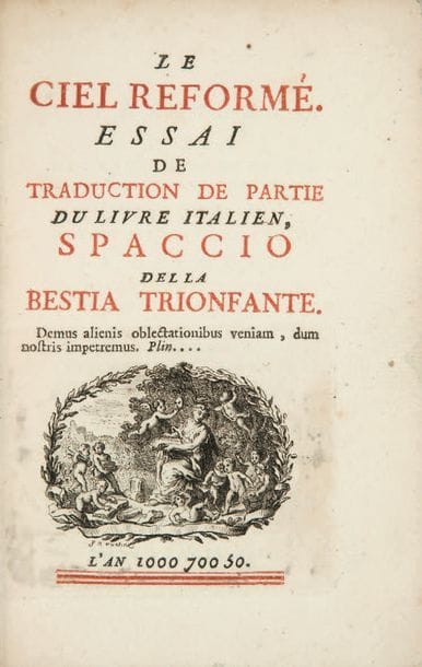 BRUNO (Giordano).
Le Ciel reformé. Essai...