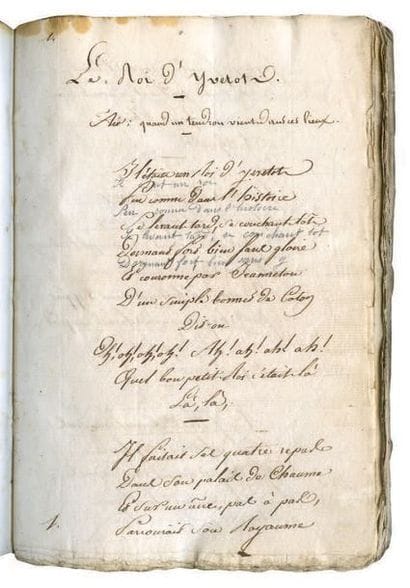 BERANGER.
Chansons. Manuscrit in-8 de 432...