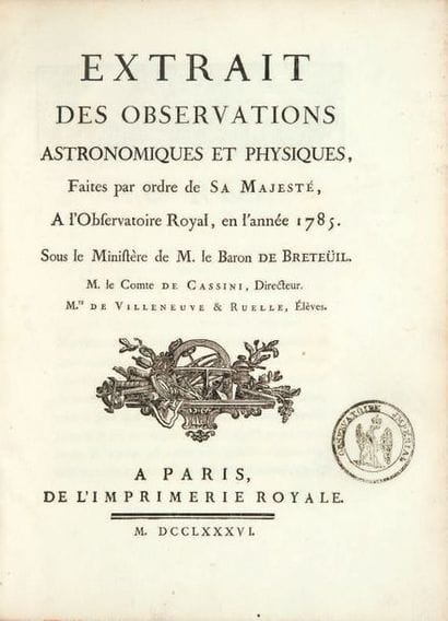 Cassini (Jean-Dominique).
Extrait des observations...