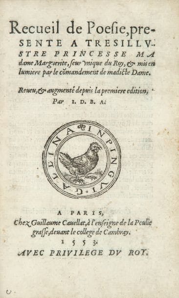 DU BELLAY (Joachim).
Recueil de poesie, presente...