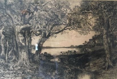 Mary Nimmo MORAN (1842-1899)
Paysage lacustre...