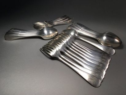 Partie de ménagère en métal argenté CHRI...