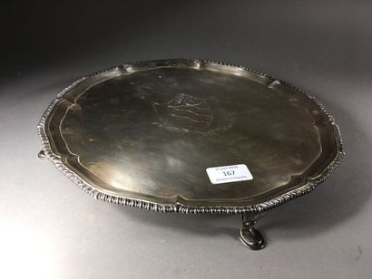 Presentoir quadripode En argent 800°°°, à...