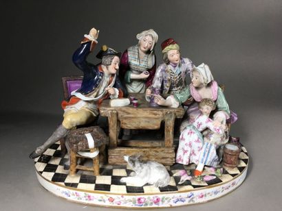 Groupe en porcelaine polychrome
Paris, vers...