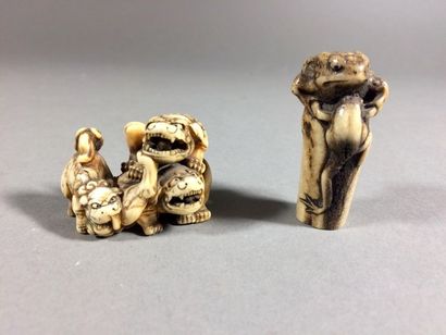 JAPON
Ensemble de deux Netsuke:
- Milieu...