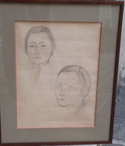 Ecole Moderne
Portrait de femme, deux études
Dessin...