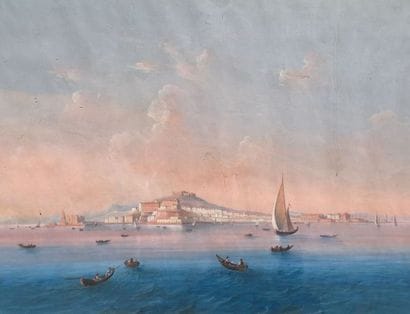 Ecole napolitaine du XIXeme
Gouache sur papier.
«Vue...