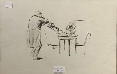 Jean-Louis FORAIN (1852-1931)
Homme debout
Plume...