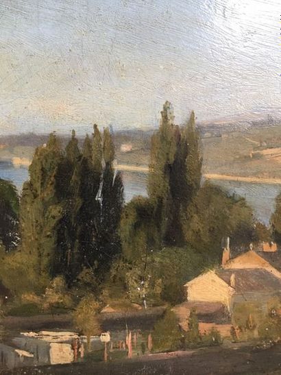 École du XIXe siècle
Paysage au bord de l'eau
Huile...