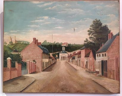 Ecole vers 1900
Paysage naïf
Huile sur toile...