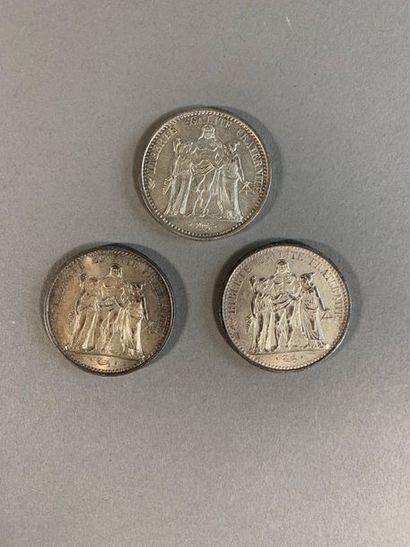 Trois pieces de 10 Francs Hercule, par Dupré...