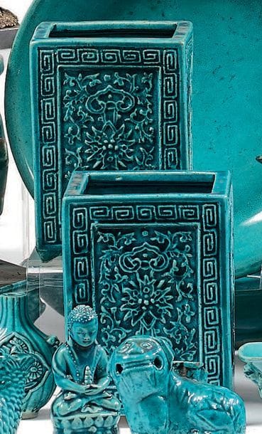CHINE XVIIIe siècle
Deux porte-pinceaux de...