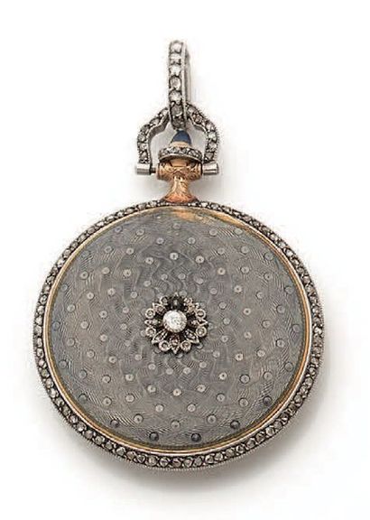 Montre de col en or jaune 18K(750) à remontoir,...