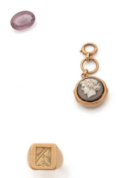 Lot en or jaune 18K (750) comprenant une...