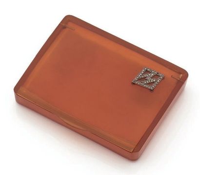 Boîte rectangulaire bombée en écaille blonde...