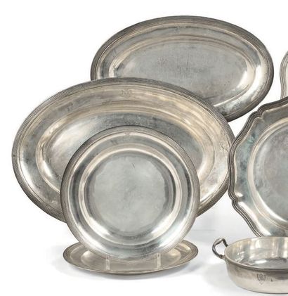 Service de platerie - en argent Ier titre,...