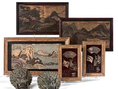 CHINE

Ensemble comprenant cinq panneaux...