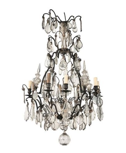 Lustre cage en métal à huit bras de lumière...