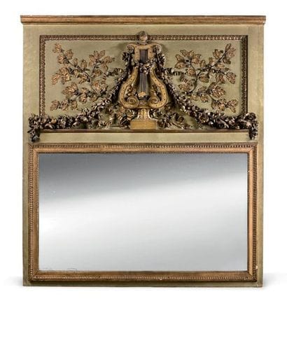 Important trumeau de boiserie en bois sculpté...