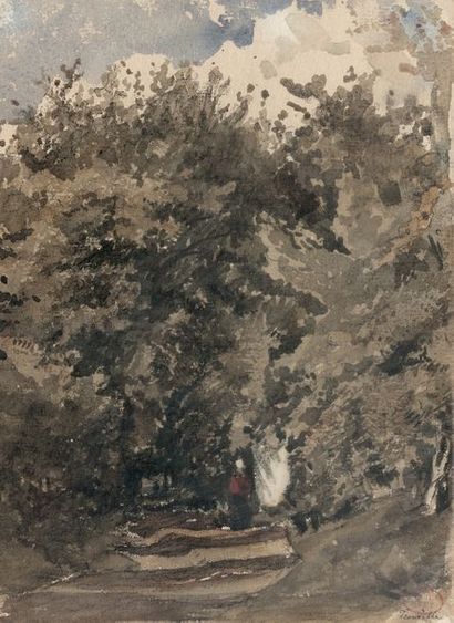 Paul HUET (1803-1869)

Chemin creux à Trouville
Aquarelle
Cachet...